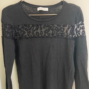 Sandro long sleeved sheer panel tshirt
